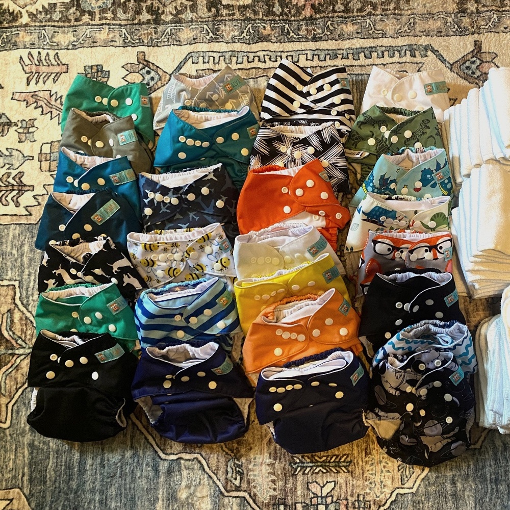 Huge Lot of ALVA Cloth Diapers with Pockets and Snaps